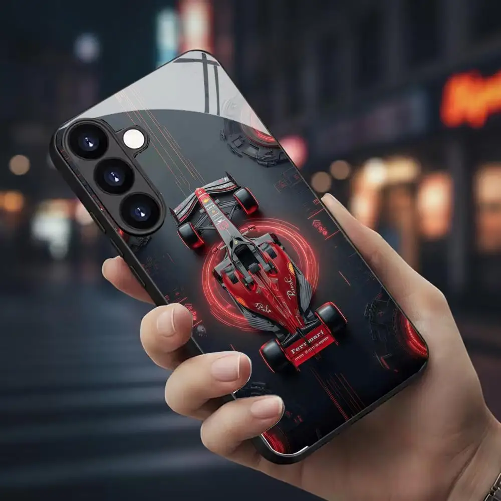 Sports car glass phone case for Samsung Galaxy S26/22/23/24/25 PLUS/S21/22/23/24/25 ULTRA A55 shell shockproof Cover