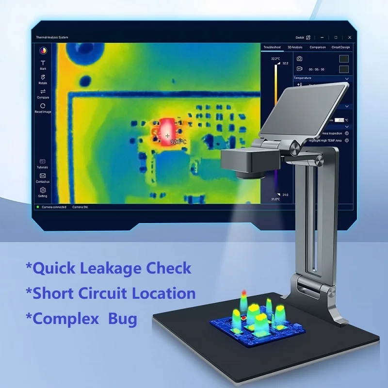 

Quseek 3D Infrared Thermal Imaging Analyzer Camera 256x192 25Hz PCB Circuit Leak Detection Foldable with Macro Lens And Software