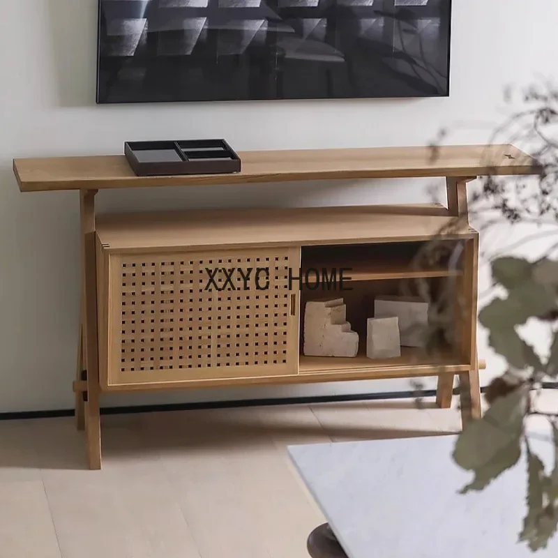 

Деревянный сервант в японском стиле, простой шкафчик из ротанга, вход в средневековый бесшумный стиль