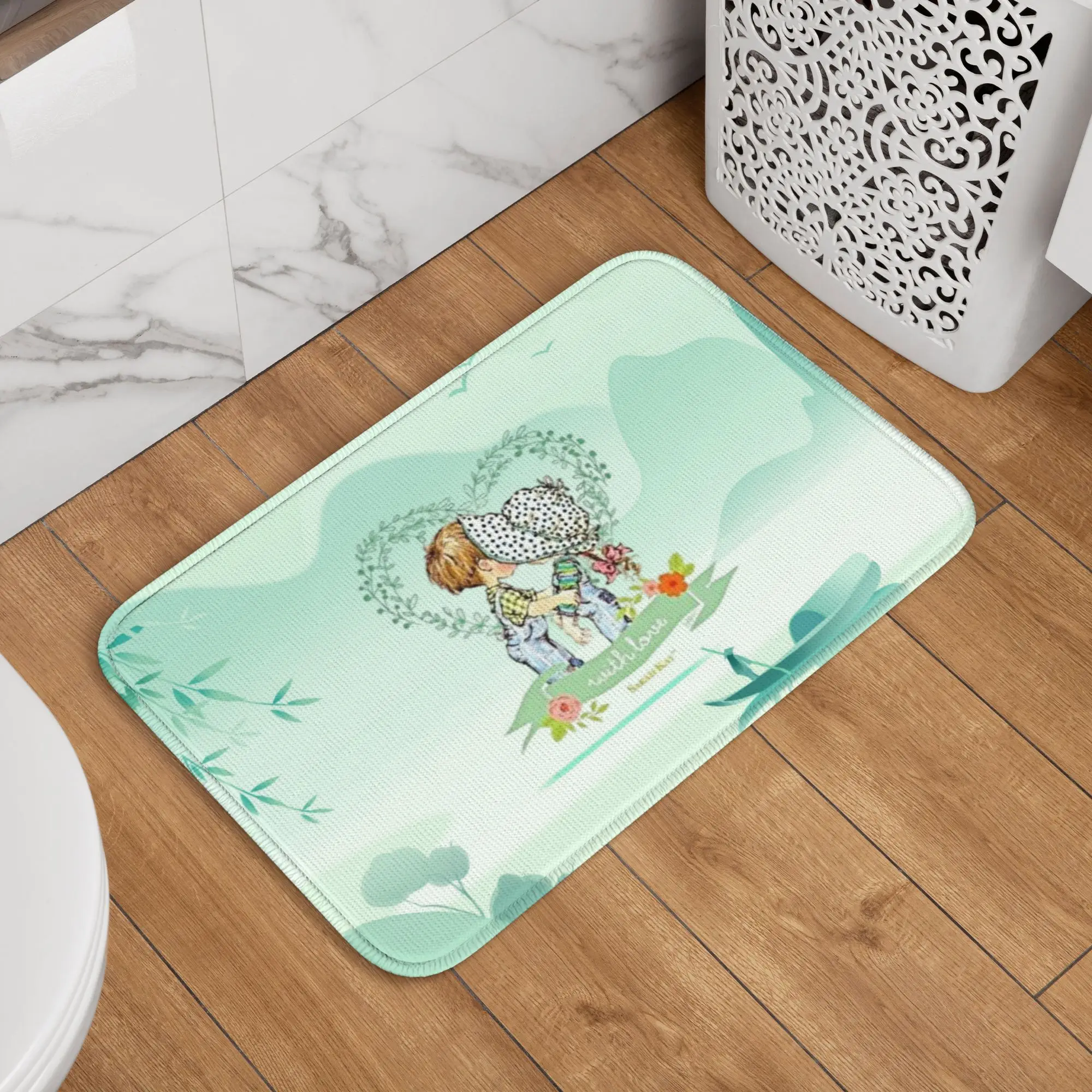 Custom Cartoon Sarah Kay  Front Door Mat Anti-Slip Indoor Absorbent Kawaii Girl  Doormat Kitchen Balcony Entrance Rug Carpet