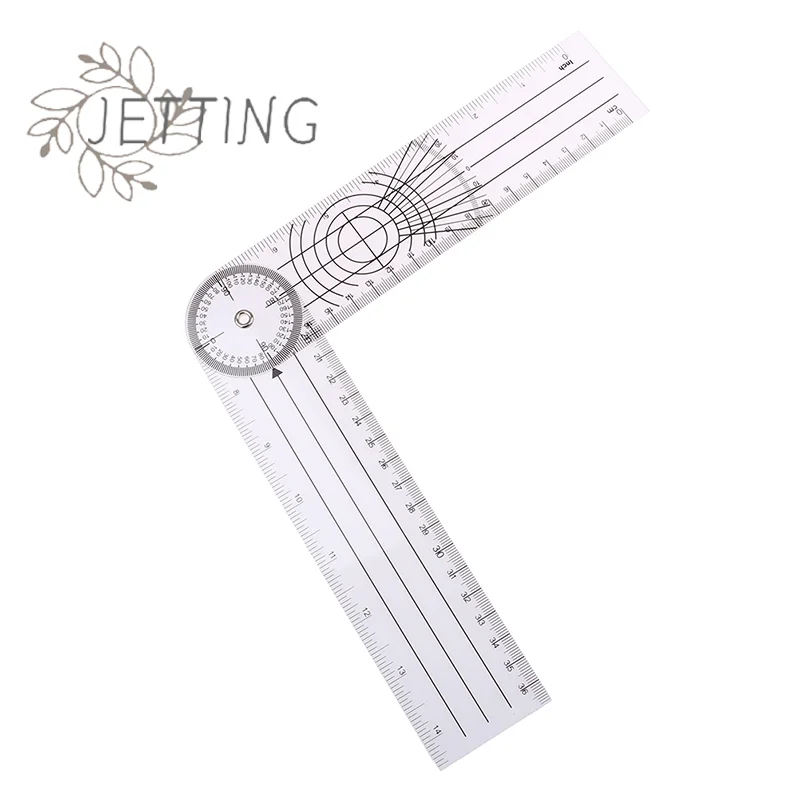 Hot 1PC 360 Gradi 0-140mm Goniometro Angolo Medico Angolo Spinale Righello Inclinometro Righello Goniometro Angolo Finder Strumento di Misura