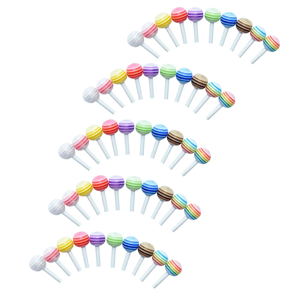 

50Pcs Mini Lollipops Vibrant Sugar-Loaf Decorations for Mini House Kitchen Dining Room Photo Props Colorful Lollipop Model