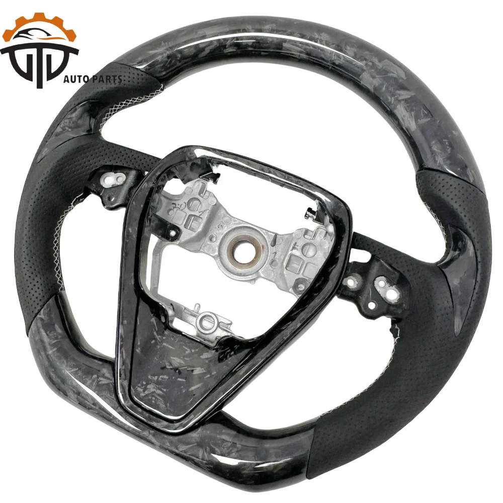 Replacement Real Glossy Carbon Fiber Steering Wheel With Perforated Leather For Toyota Corolla Camry