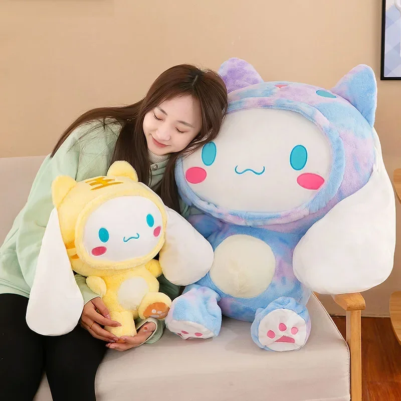 Big Size Sanrio Kawaii Cinnamoroll Dog Plush Toys Pillow Stuffed Animal Comfort Soft Dolls Kids Birthday Gift Cartoon Anime Toy