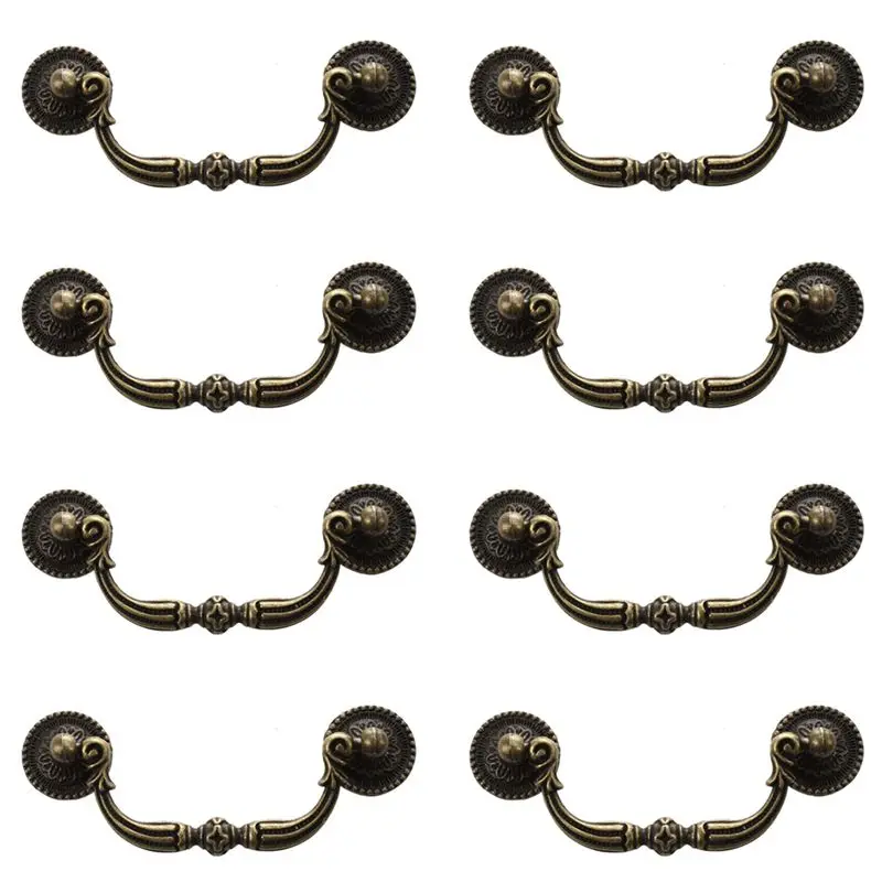 A02M-8X مقابض درج باب الخزانة النحاسية العتيقة 100 مم #1