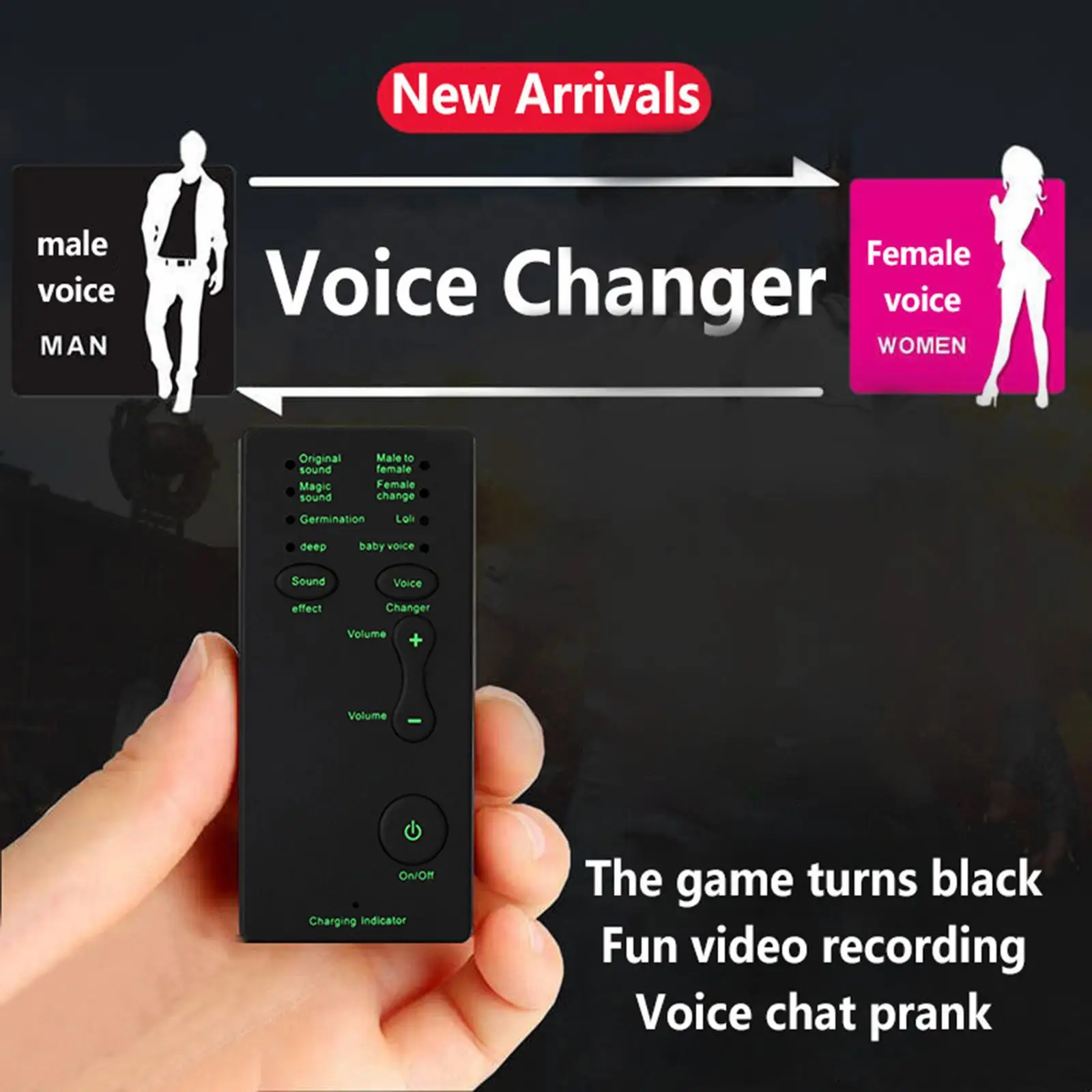 

Voice Changer Device Mini Microphone Disguise Voice Beautification Handheld Changer for PC for Computer for Switch Kids