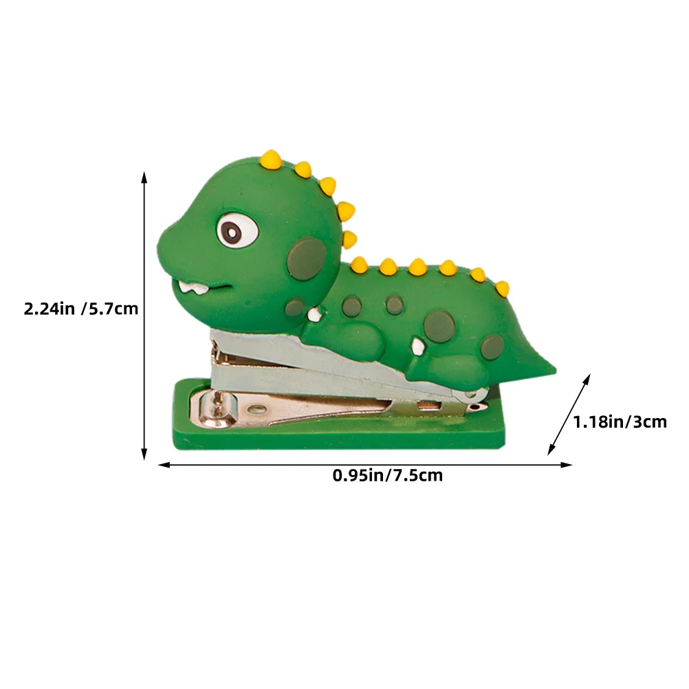 Stapler Mini Bentuk Dinosaurus Stapler Desktop Silikon untuk Kantor Rumah Alat Penjilid Kertas Dekoratif Aksesori Meja Dinosaurus