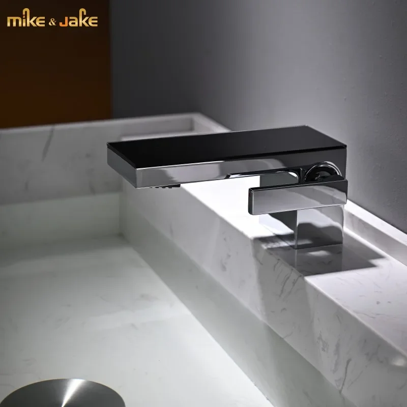 

Bathroom waterfall Basin Sink Faucet, Basin sink Faucet Hot and Cold Mixer, Mop Taps,deck Mounted