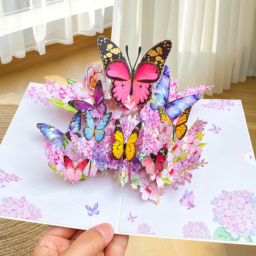 Beautiful 3D Floral Pop Up Card For Teacher Birthday Thank You Appreciation Gift Elegant Handmade Paper Stationery Greeting Card