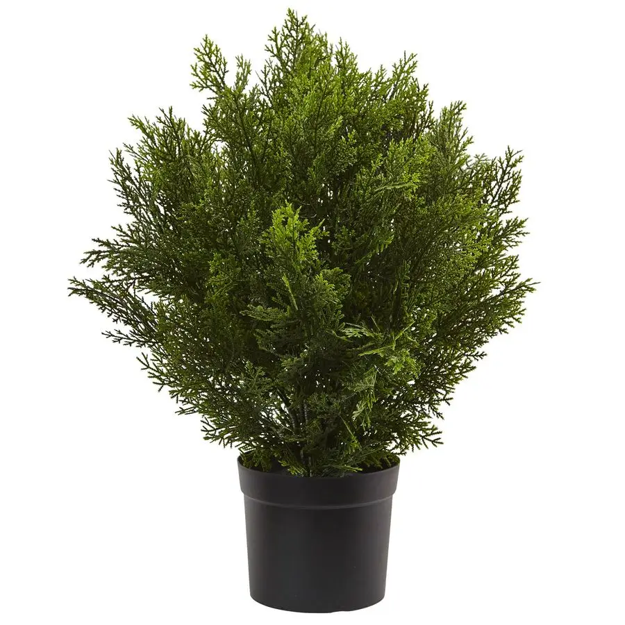 

2ft Artificial Cedar Bush, Faux Greenery For Indoor Outdoor Home Decor