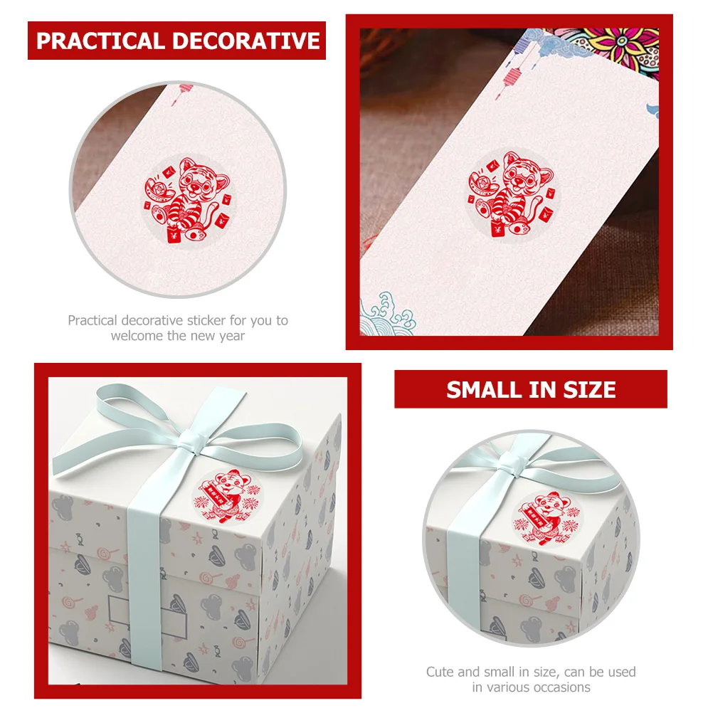 Rouleau d'autocollants pour sac cadeau du nouvel an, étiquette autocollante pour enveloppes, boîtes à bonbons, emballage, DIY bricolage, 1 rouleau