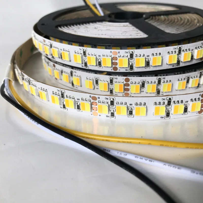 

5m LED CCT LED Strip Warm White +White 5050 120 leds/m 2700k-6500k Dimmable 3000k 4000k 6000k Adjustable Cabinet Ceilling Wall