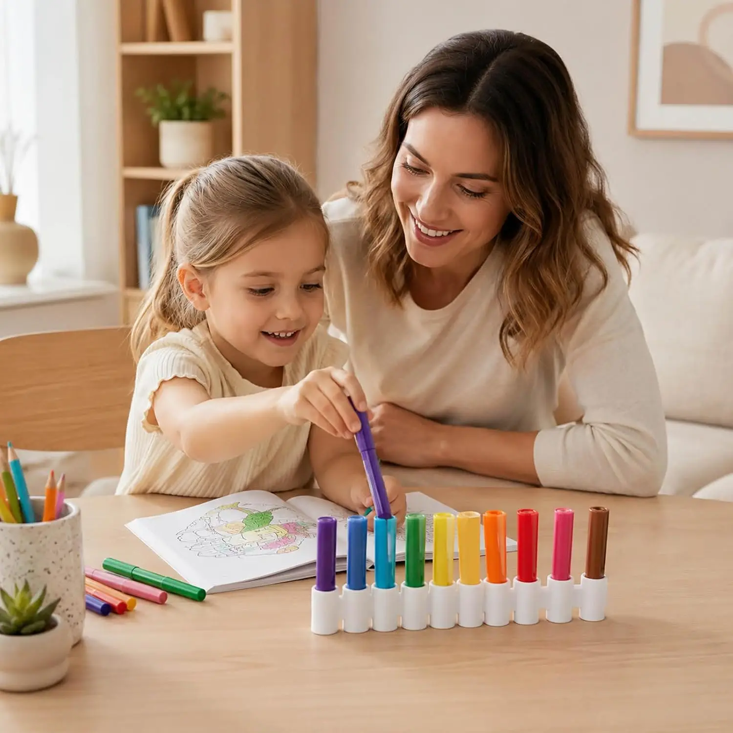 5 Pack Silicone 50-Slot Marker Storage Holder, Organizer Clip For Art Markers And Drawing Pens