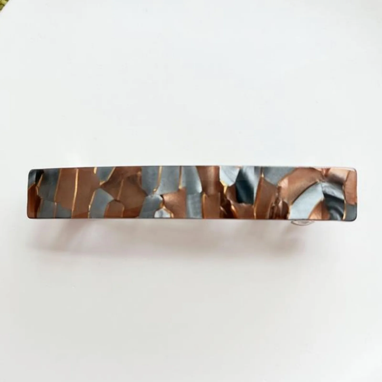 1 x französische Federklammer aus Acetat, einfacher oberer Clip, Stahlklammer, elegantes Haar-Accessoire, Metall-Haarspange, lässiges EVA – Detail 6