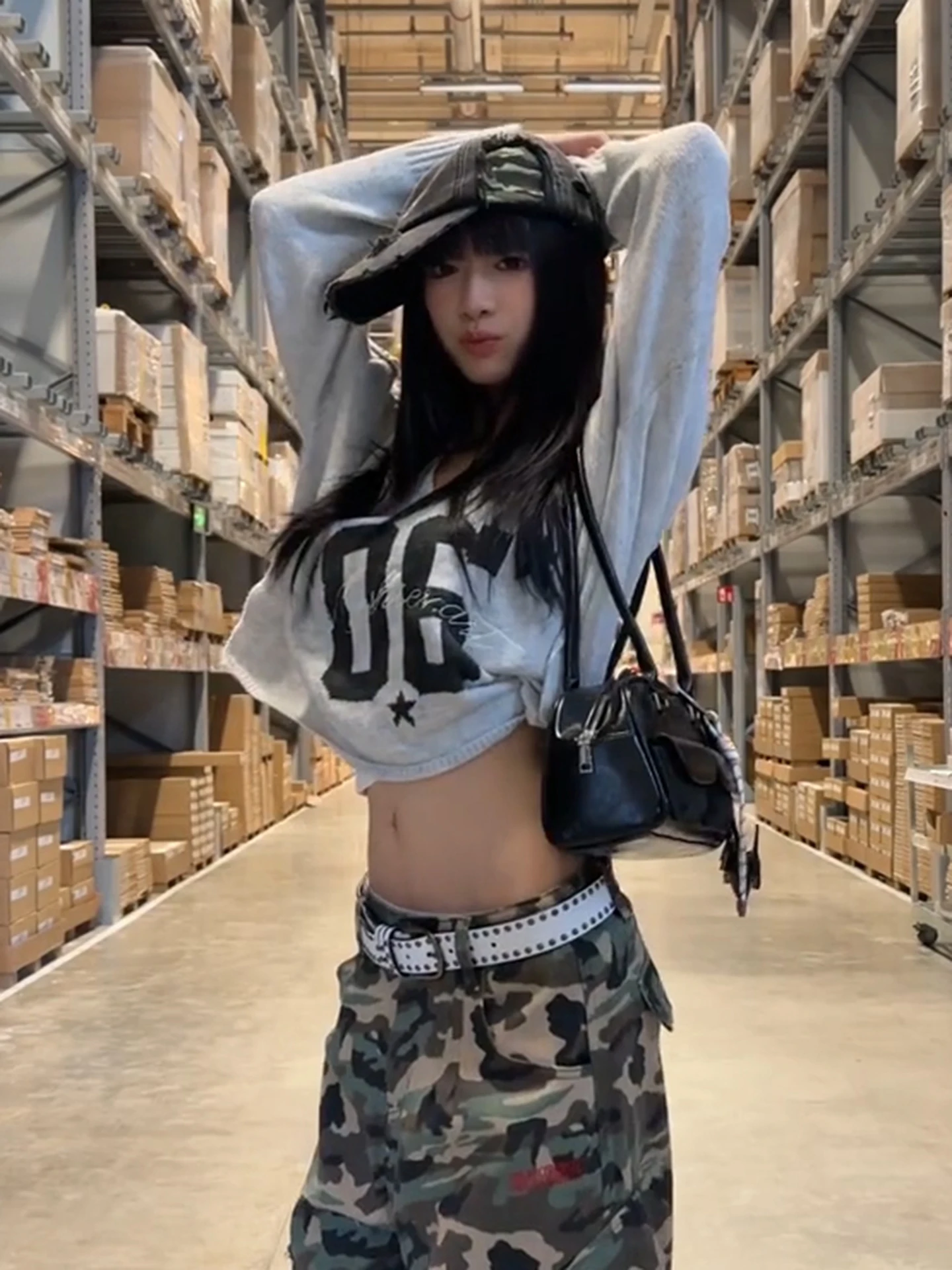 

Американский дизайн Long Sve цифровой вязаный свитер V-Ne женский свободный утягивающий свитер осень мода для поездок на работу теплый