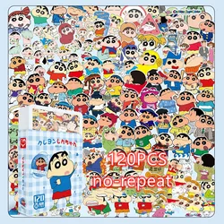 Crayon Shin-chan Sticker Small Gift Box Contains 120PCS Non Repetitive Stickers Anime Surrounding Waterproof Decoration Handheld