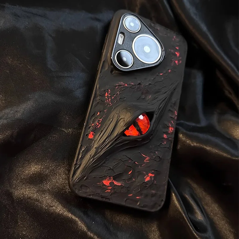 Premium Minimalist Cthulhu Red Eyed Phone Case For Huawei Pura 70 Ultra Mate70 Mate60 P60Pro Protective Back Cover Fundas Coque