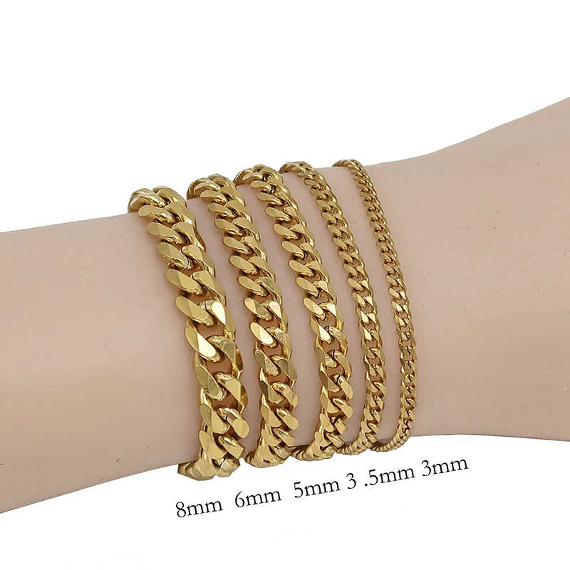 10 Meter Edelstahl-Kubaner-Gliederkette für Männer und Frauen, Großpackung Curb-Kette, Gold PVD-Rolle für Halsketten, Armbänder und Schmuckherstellung – Detail 16