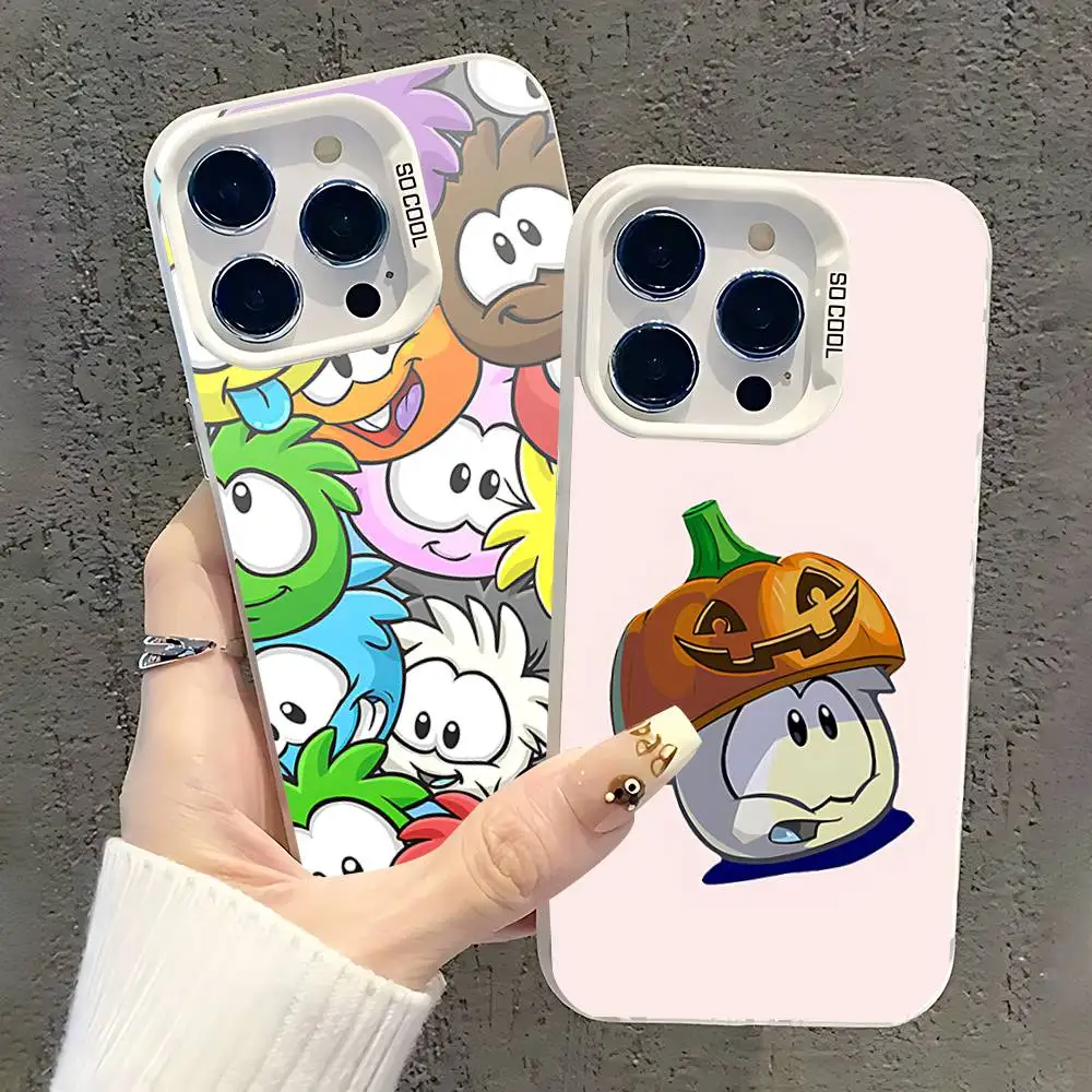 

Game Club PenguinS White Phone Case IMD Color Silver Shell For IPhone 17 16 15 14 13 12 11 Pro Max Plus