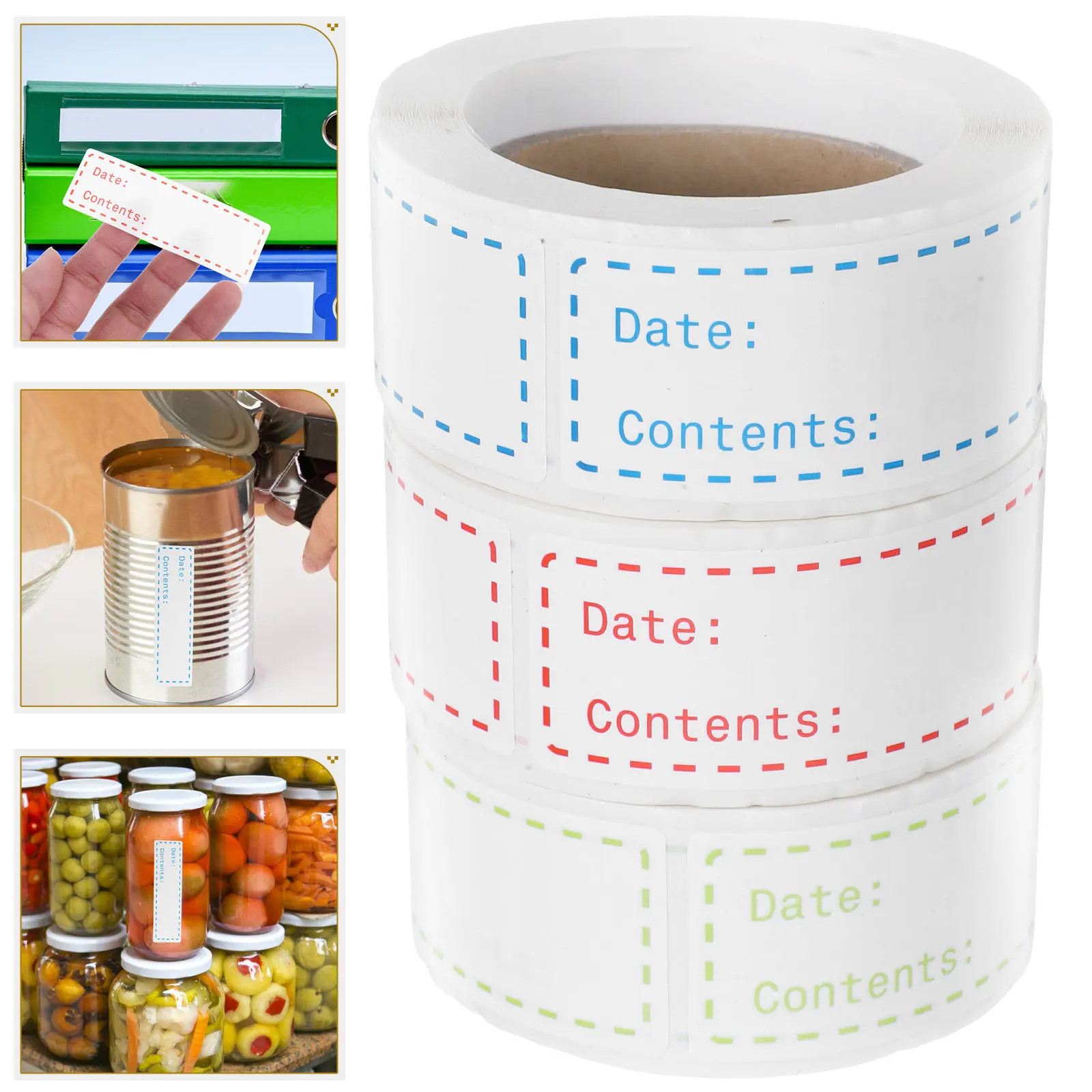 

3 Rolls Removable Food Labels Stickers for Containers Freezer Fridge Canning Expiration Date Tracking Adhesive Backing No