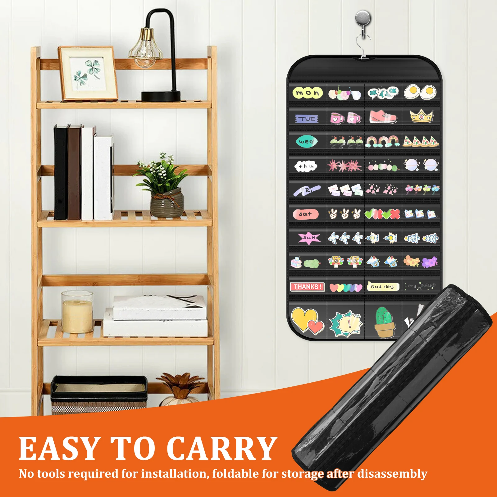 2/4Pcs Sticker Display Organizer Portable Tape Badge Card Holder Bag Button Brooch Storage Holder for Crafter Collector Vendor