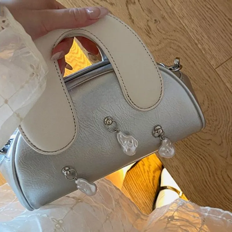 Niche Design Cute Portable Fashion Handbags Female 2024 New Popular All-match Shoulder Bags Beading Crossbody Bag