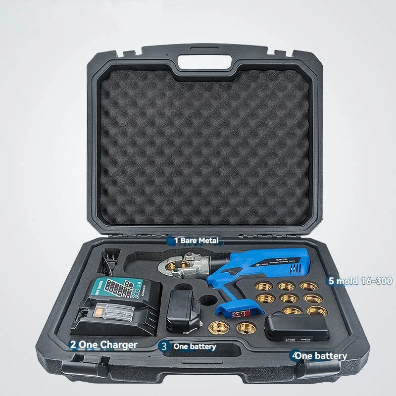 Digital Display EZ-300 Rechargeable Cordless Hydraulic Crimping Pliers Electric Tool for Copper Cable Terminal Crimping