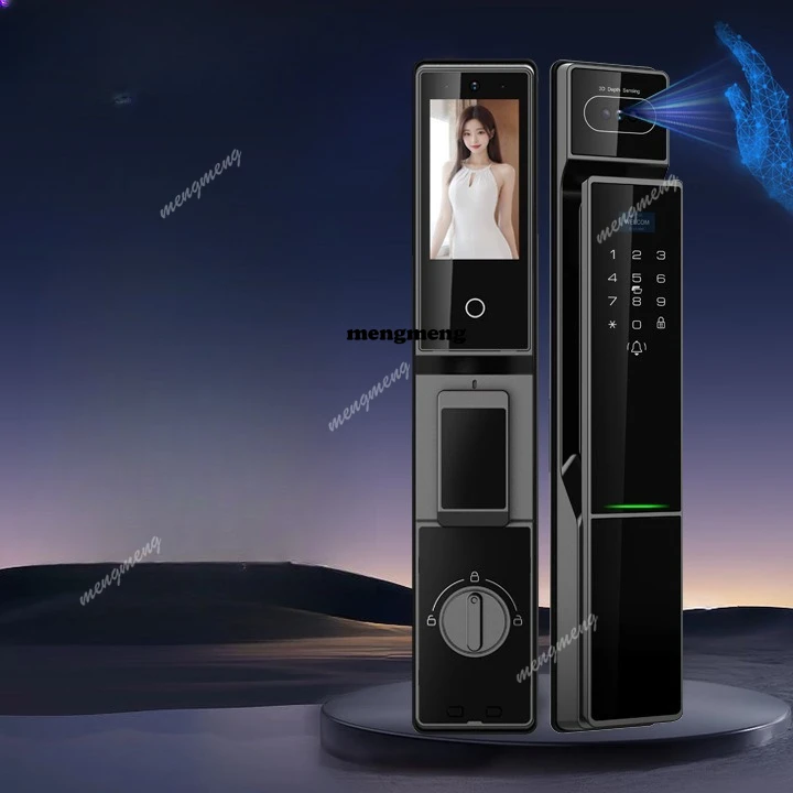 

3D face palm vein recognition fingerprint lock household anti-theft door password lock graffiti remote unlocking intelligent