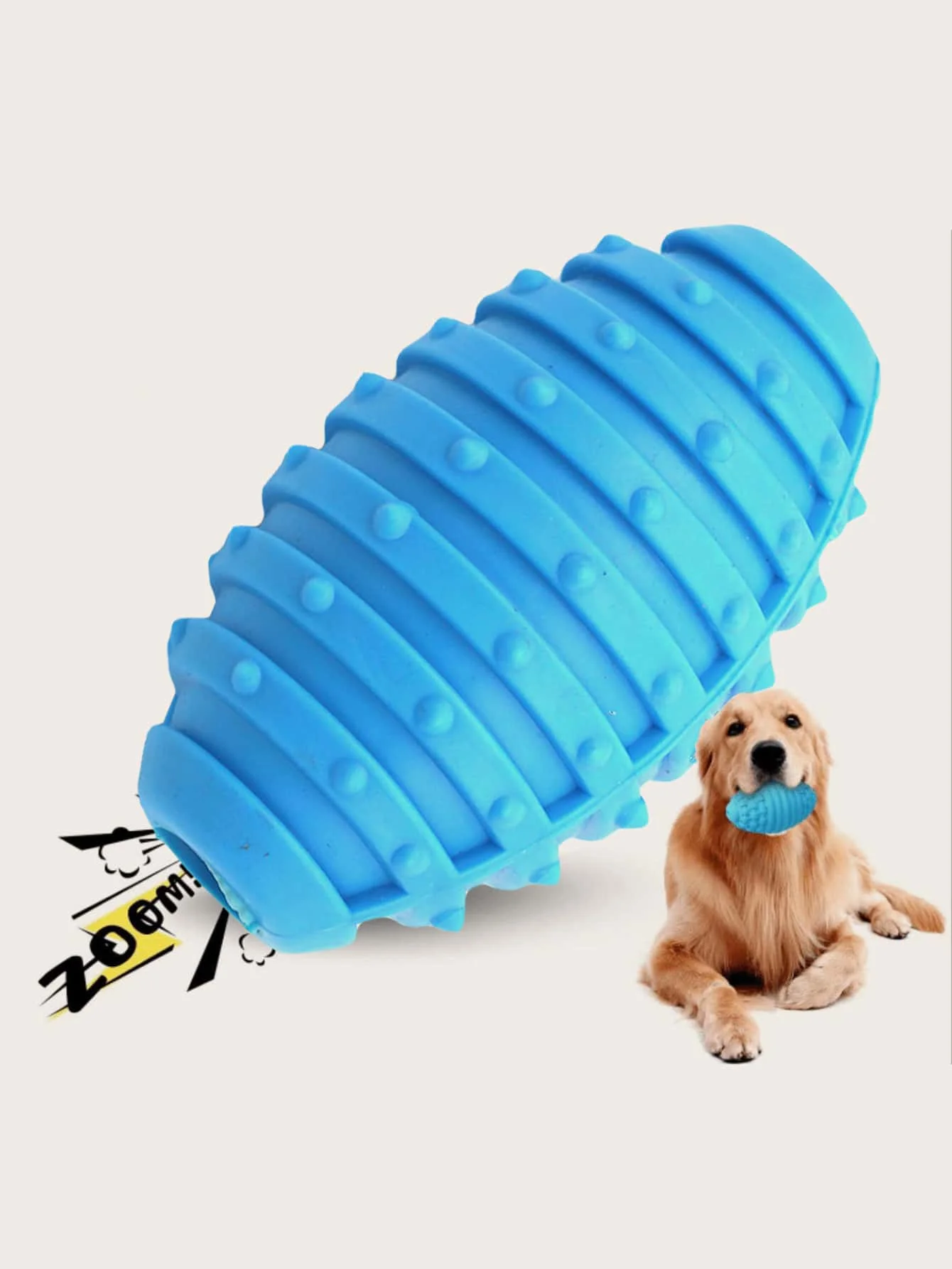 Spiky Oval Dog Chew Toy Bite‑proof Textured‑Surface Teeth Cleaning Toy Durable Teething Toy Anxiety Reduction Interactive Toy