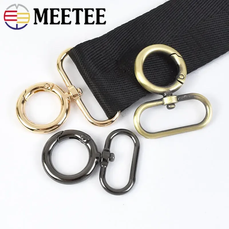 5/10Pcs 15-38mm Oval Spring Buckles Metal Bag Swivel Clasp Dog Collar Ring Clip Buckle Keychain Hook DIY Hardware Accessories