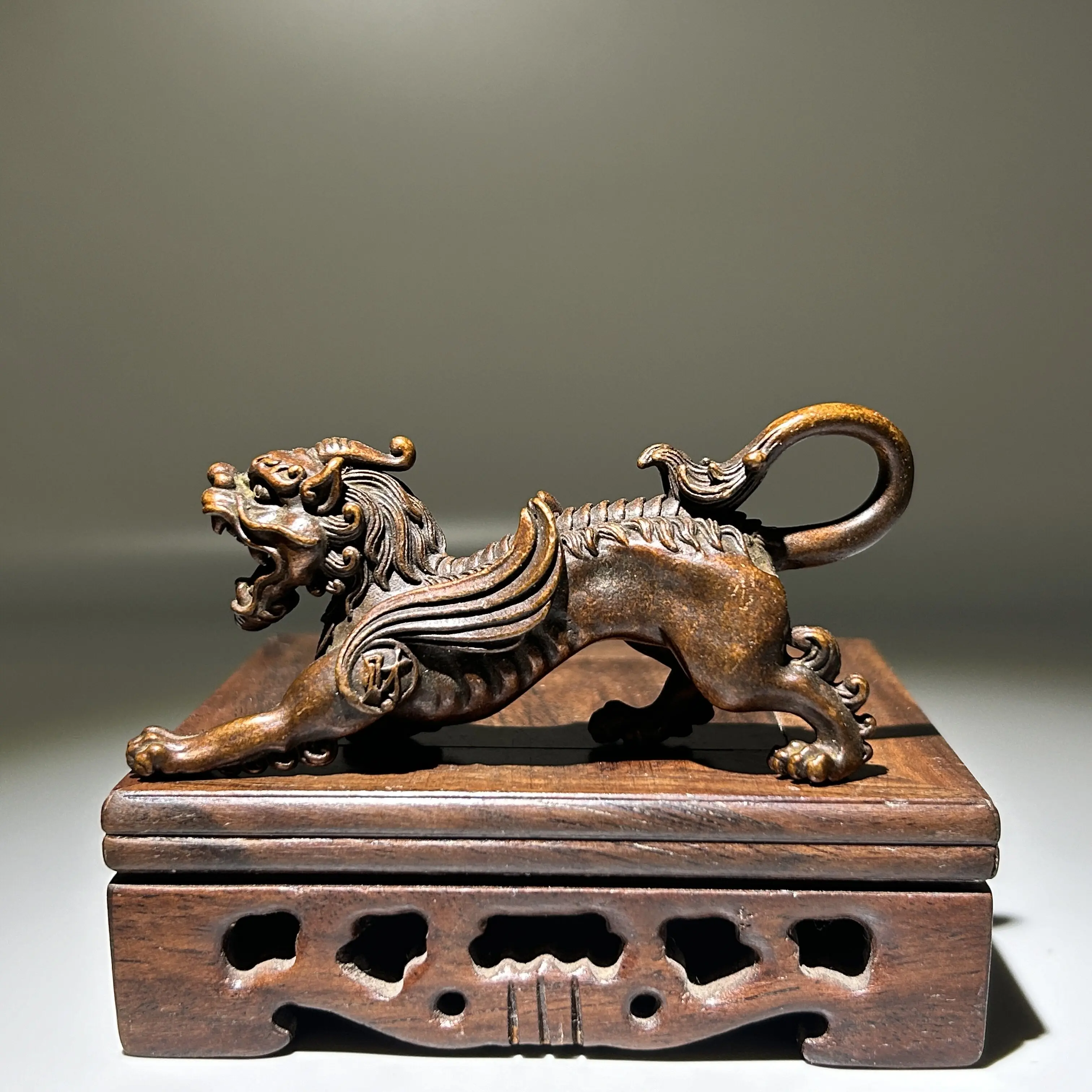 Chinese Feng Shui Pixiu Statue Copper Lucky Beast Wealth Attracting Figurine Mini Desk Ornament Home