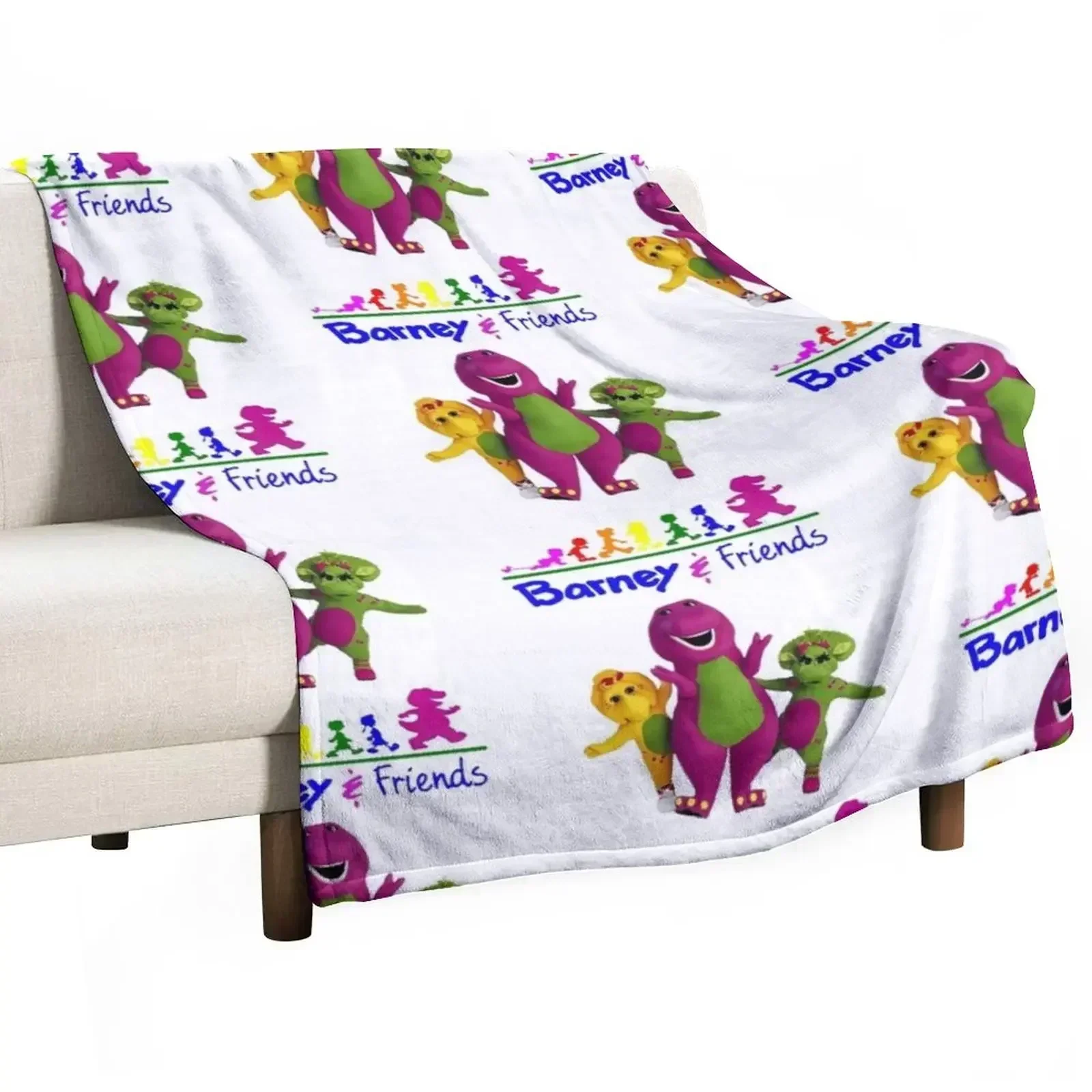 

Barney the dinosaur and friends Throw Blanket Soft Bedroom Blanket for Night Sleeping