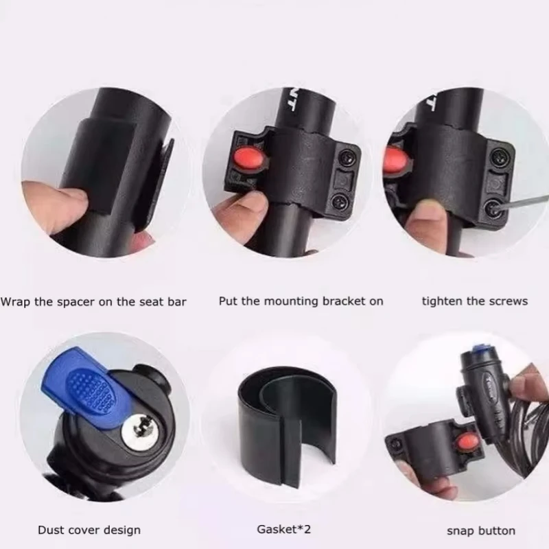 قفل سلسلة دراجة نارية شديد التحمل قفل دراجة معدني مضاد للسرقة 90 سم مع مفتاحين لأقصى قدر من الأمان وتعزيز الدراجة #6