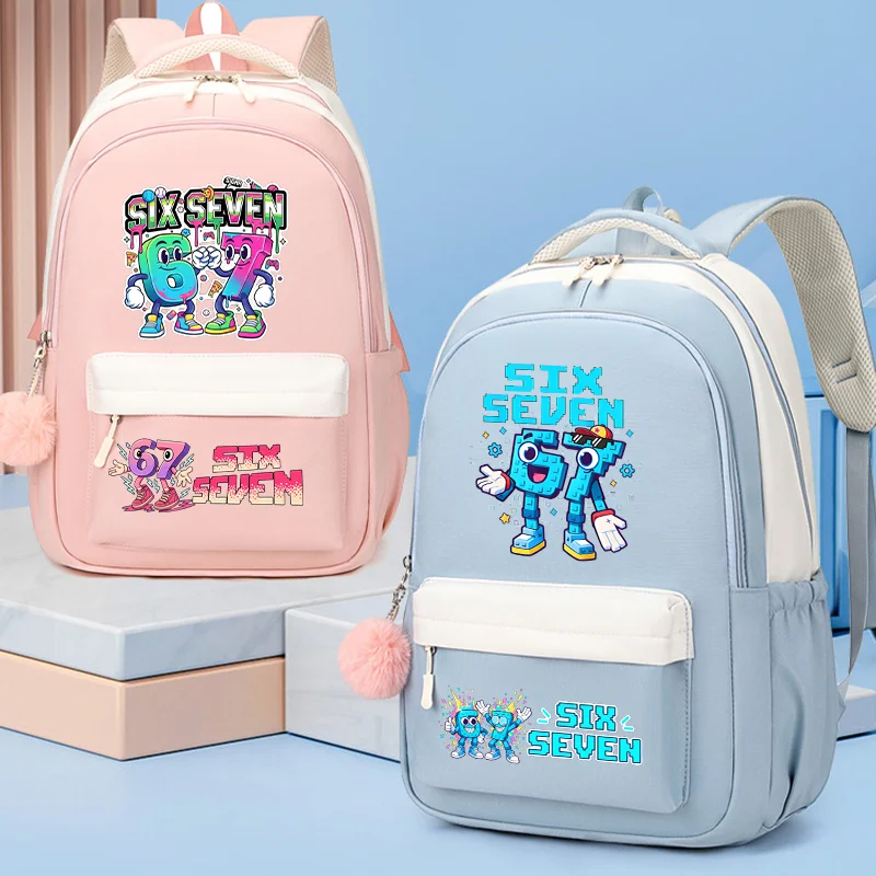Mochila escolar Ruba A Brainrot, mochilas de moda para niños y niñas, mochila estampada con patrón de dibujos animados divertido 67 Six Seven, regalos para el regreso a la escuela