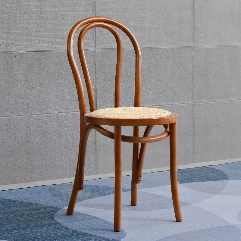 Haushalt Retro Esszimmers tühle Restaurants Cafés Rückenlehnen Rattan gewebte Stühle Freizeit Massivmode Holz hocker
