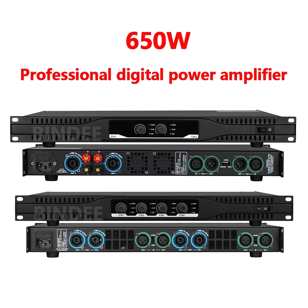 

2/4 channel professional digital power amplifier for DJ church wedding school performance home outdoor activity equipment