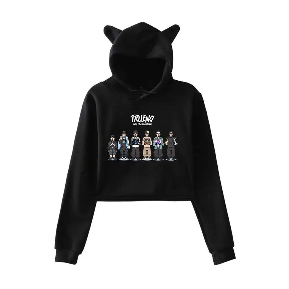 Trueno Rapper Merch Sweatshirts for Girls Cat Ear Crop Sports Women Men Fashion Casual Streetwear