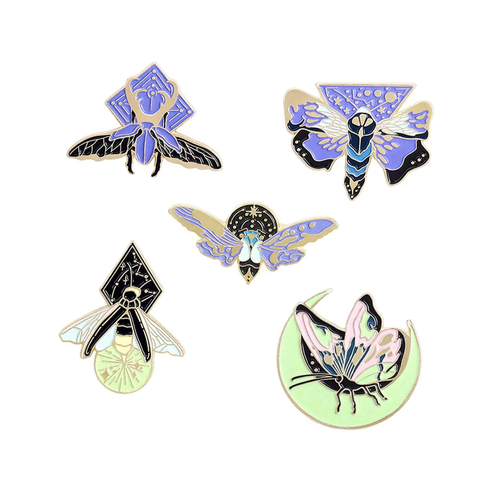 5 Pieces Enamel Pin Brooch Lapel Pin Clothing Bag Backpacks Dress for Women Men Decorative Fluorescent Enamel Pin Brooch Corsage