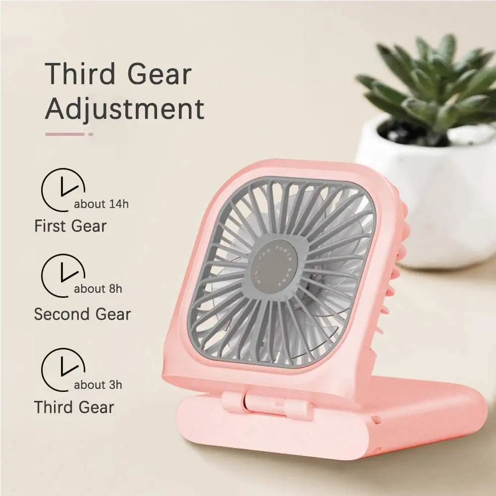 Portable Neck Fan Mini Quiet Handheld Personal Foldable USB Rechargeable Operated 3000mAh Power Bank Hands Free