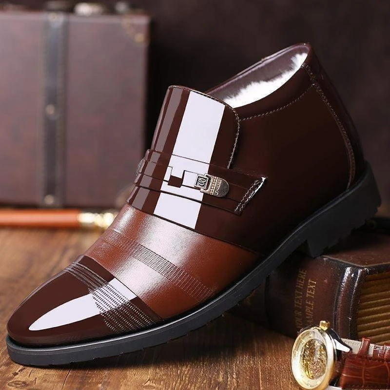 Brown Formal Ankle Boots Man Winter Shoes Men Casual Business Shoes Man Patent Leather Black Mens Dress Boots Chelsea Boots Men