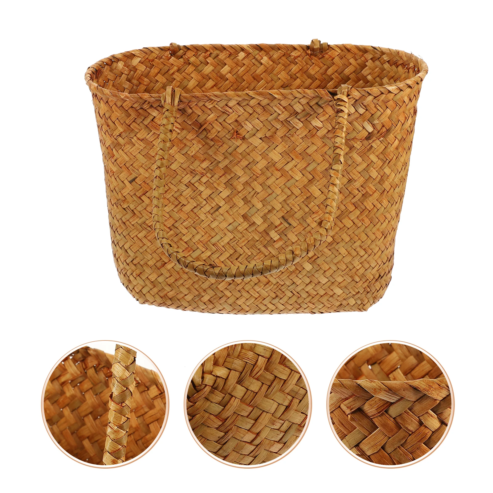 

Hand Woven Picnic Straw Woven Portable Storage With Handles Large Picnic Basket For Outdoor Camping Fruits Vegetables Storage