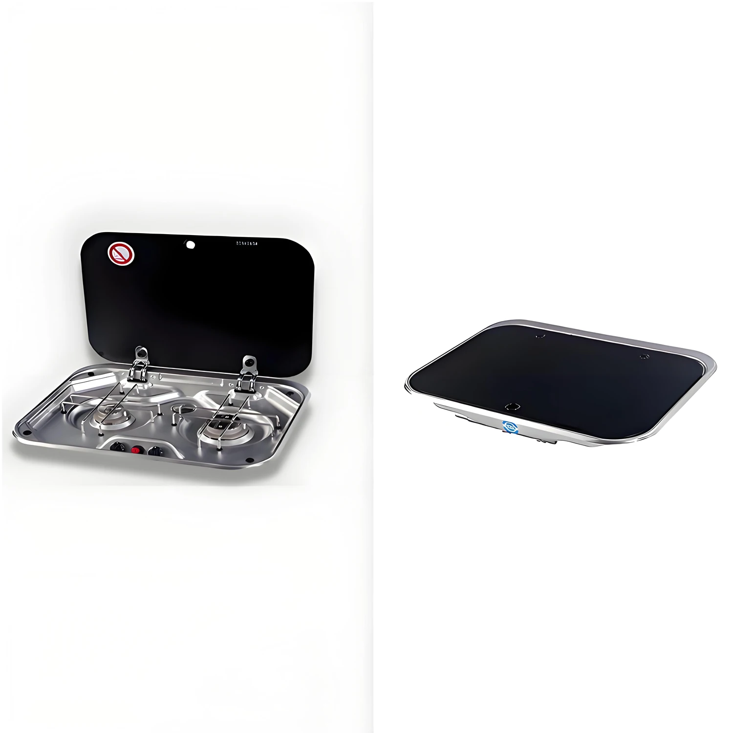 

2 конфорки, варочная панель для автофургона, комбинированная пьезоэлектрическая керамическая газовая варочная панель с зажиганием, раковина из нержавеющей стали с крышкой для автодомов, яхт