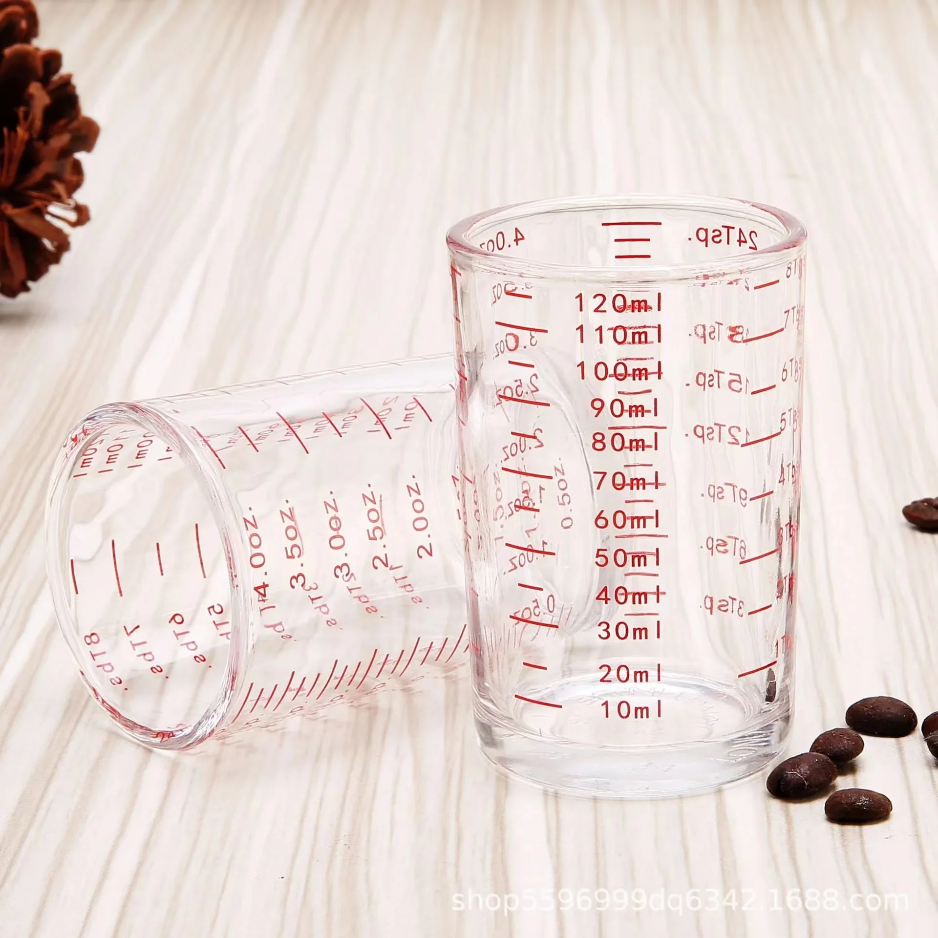 Shot Glass Measuring Cup 3OZ/90ML  4OZ/120ML Liquid Heavy High Espresso Glass Cup  kitchen tool