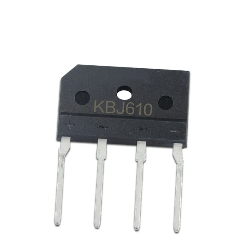 5~500Pcs KBJ610 KBJ608 KBJ606 Bridge Rectifier KBJ6M/6K/6J Bridge Stack 6A 1000V/800V/600V KBJ Flat Bridge Cutable Foot