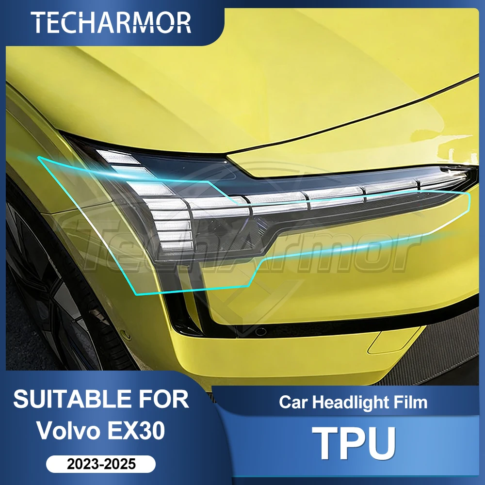TPU Car Headlight Protective Film For Volvo EX30 2023 2024 2025 Transport & Smoke Anti-Scratch Auto External Accessories