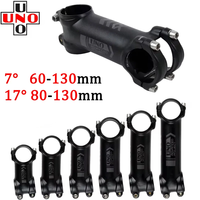 

UNO Bicycle Stem 3D Forged 7075 Aluminum Alloy MTB Power 7/17 Degree Road Mountain Bike Stem 31.8mm Bike Table 60/70/80/90/100mm