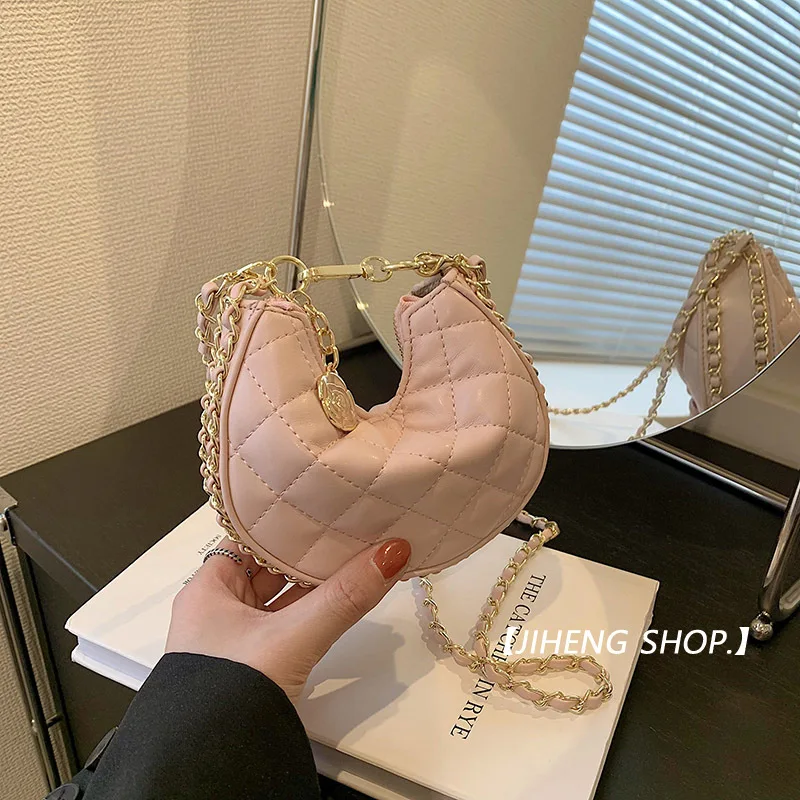 Women Crossbody Bag 2023 New Chain Solid Color Casual Simple Sweet Mini Bag Crossbody Bags for Women Purses and Handbags