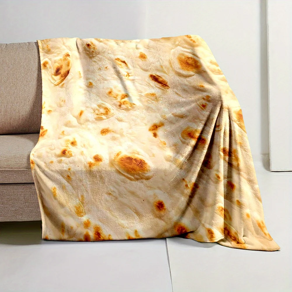 Cozy Tortilla-Themed Flannel Throw Blanket – Soft, Reversible, All-Season Comfort for Home, Office, or Car – Perfect Gift for Fa