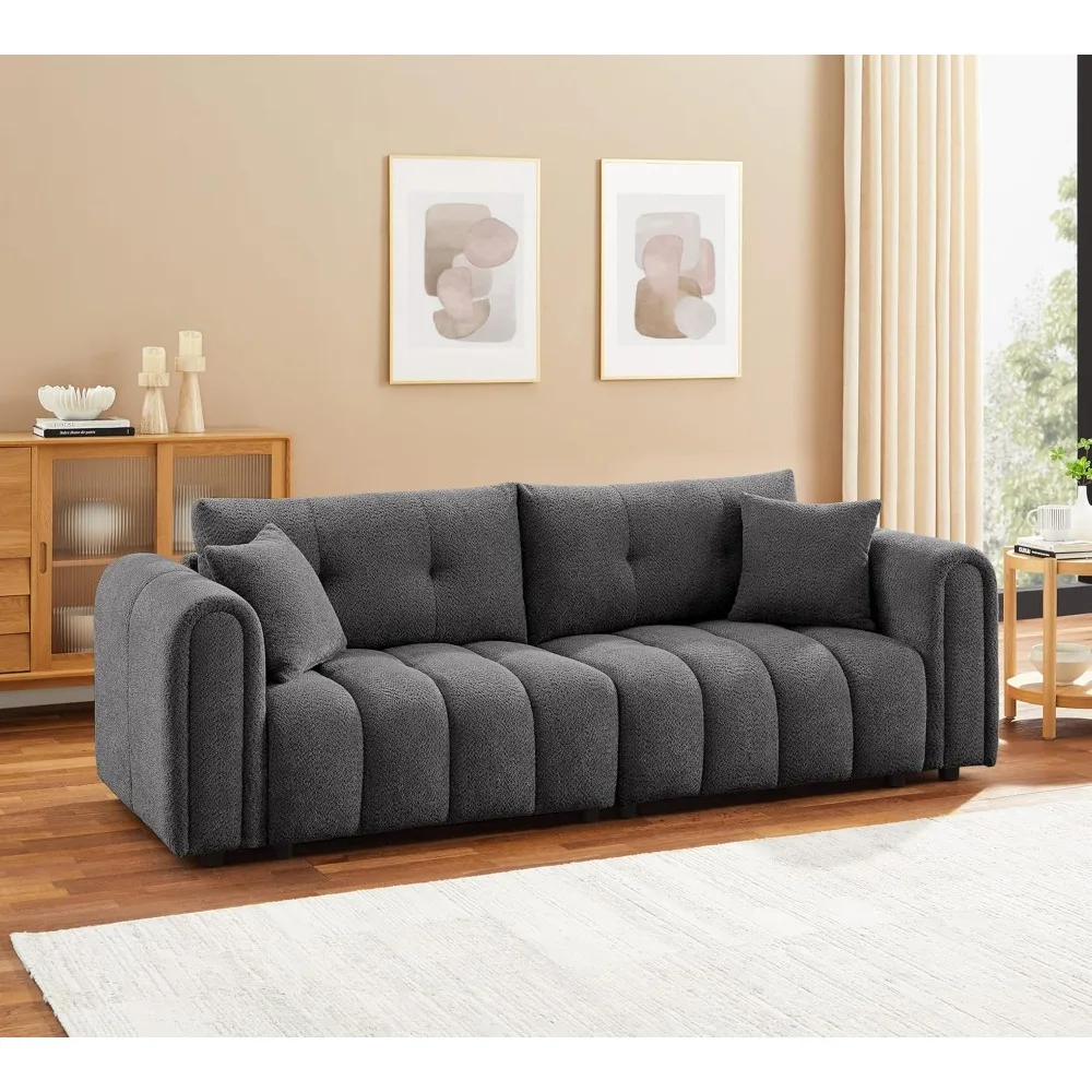 91.5 Inch Boucle Modern Sofa 3 Seater Couch, Modern Sofa Suitable for Living Room, Apartment, Office, and Lounge