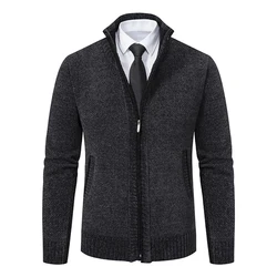 2024 Fashion  Long-sleeved Stand-up Collar Splicing Casual Versatile Jacket Men